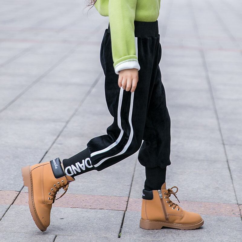 女の子用スウェットパンツ、秋冬モデル、男の子用パンツとベルベット、ミディアムとビッグの子供用シルバーフォックスベルベットパンツ、両面ベルベット厚めウォームパンツ トレンディボーイ61332121697