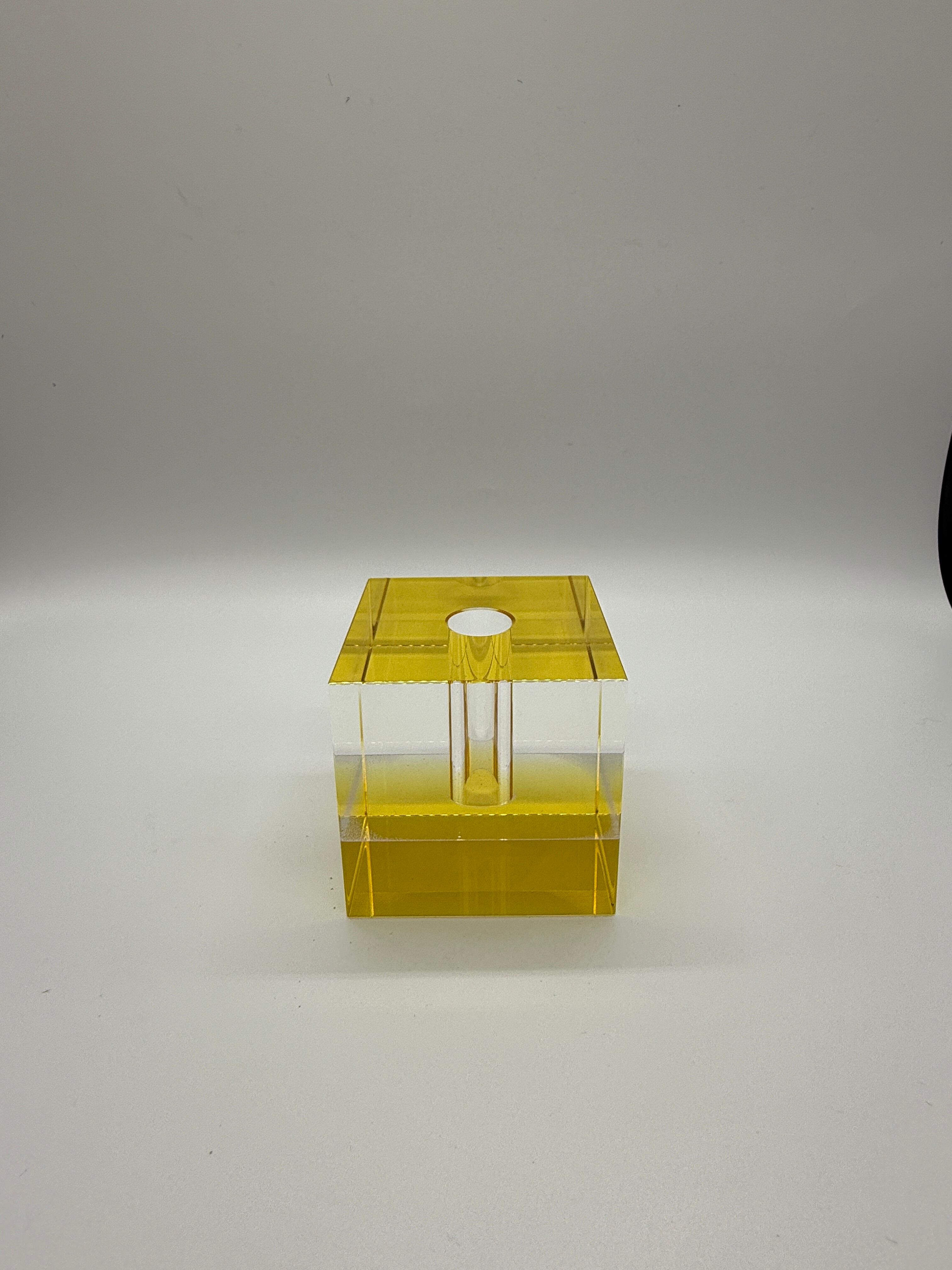 ガラスペン立て【イエロー】