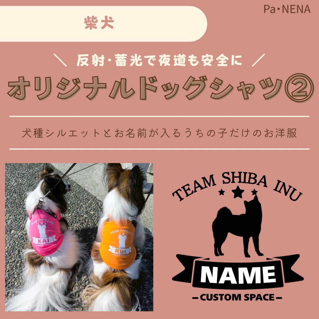 反射,蓄光素材あり! オリジナルドッグTシャツ(柴犬)