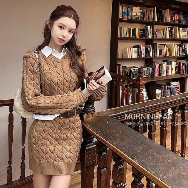 cable knit setup  skirt