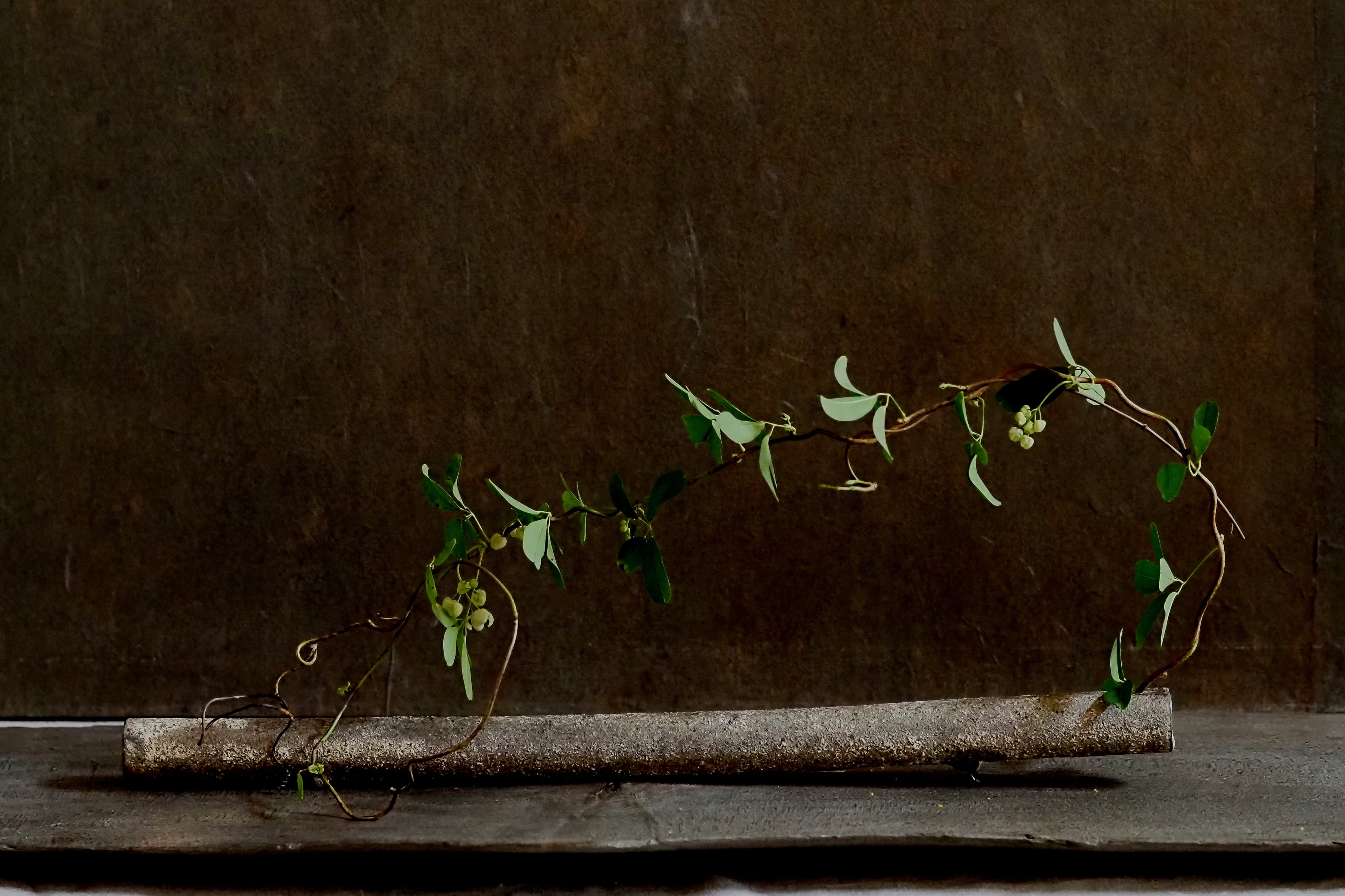 村上 躍 72.白灰化粧筒型掛花入 | 陶屋なづな