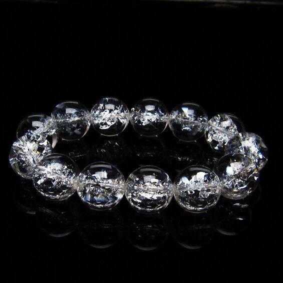 アイリスクォーツ 水晶 ブレスレット 18mm  一点物 おまかせ便 111-20246