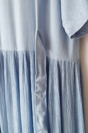 Misty blue embroidered maxi dress