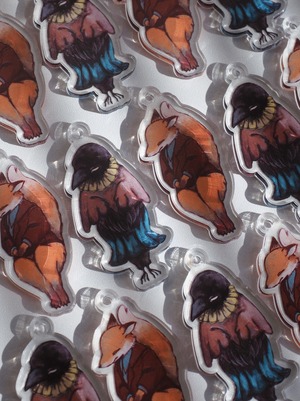 紳士な狐 重ねて楽しむアクリルキーホルダー