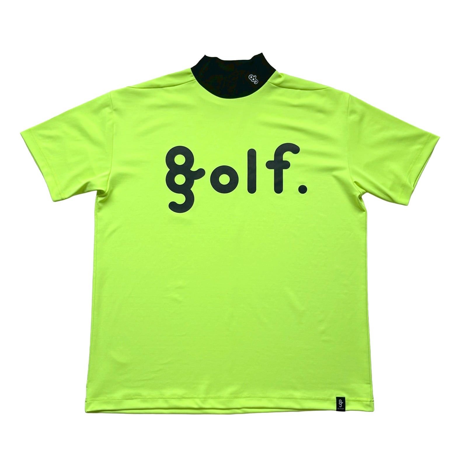 LOGO PRINT MOCK NECK SHIRT - NEON YELLOW / BLACK -