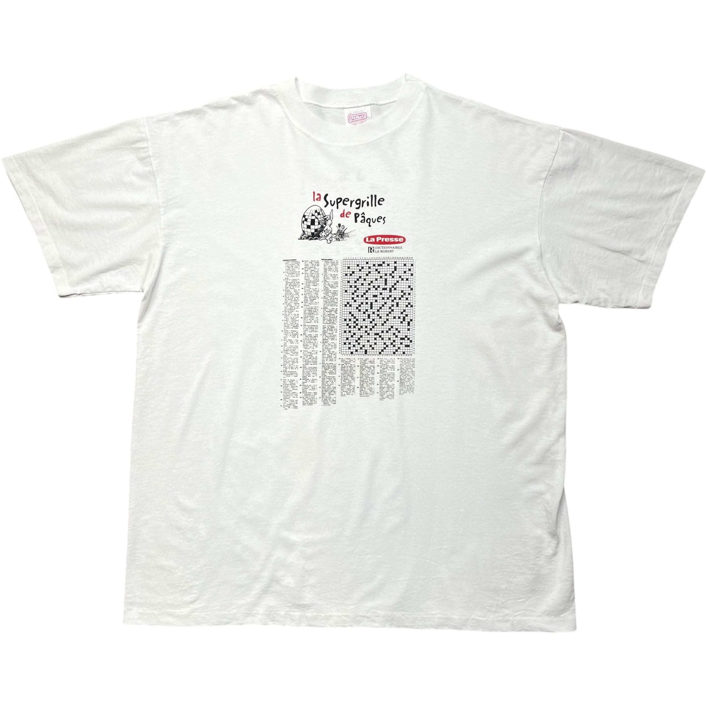 《XL》 FLOCTEX Tシャツ ナンプレ 両面プリント ホワイト 90年代 vintage no.7116