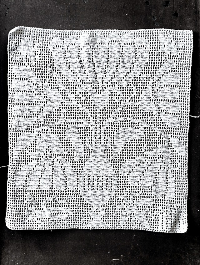 20s フランス 23c リネン 白虫と白花とクロッシェレースドイリー アンティーク