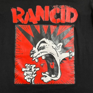 【T-SHIRT QUALTY】RANCID Tシャツ バンドTシャツ バックプリント バンt ロックt ロゴ プリント ランシド L 黒t US古着