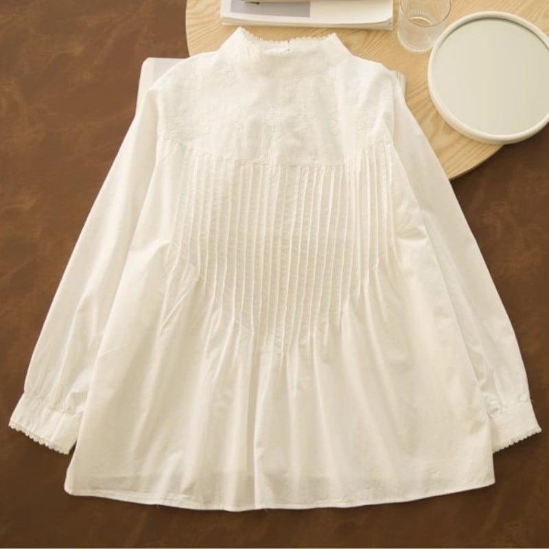 デザインスタンドカラーロングスリーブシャツ M1126