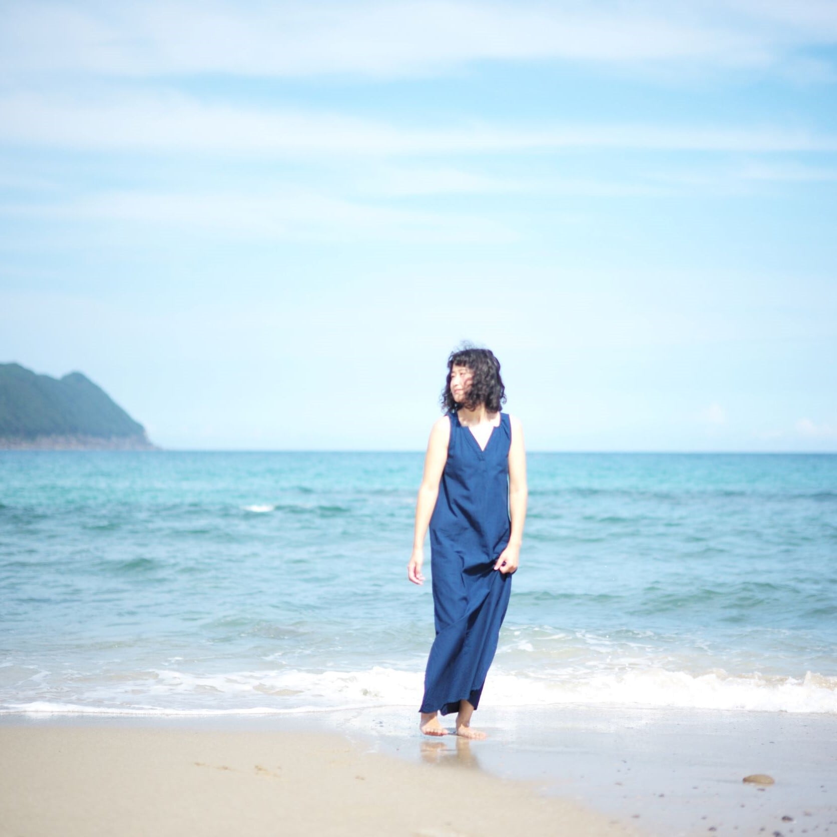 旅する藍とワンピース【艶-TSUYA-SKIRT | JAPAN BLUE(無地
