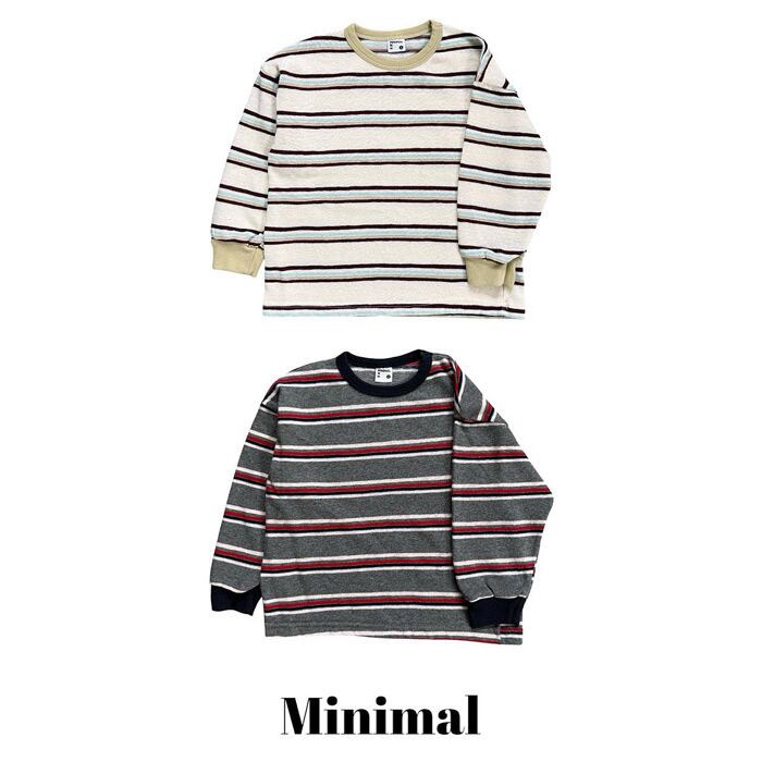 【Jr.size】eve color-block striped tee【minimal】※9月中旬〜下旬発送予定