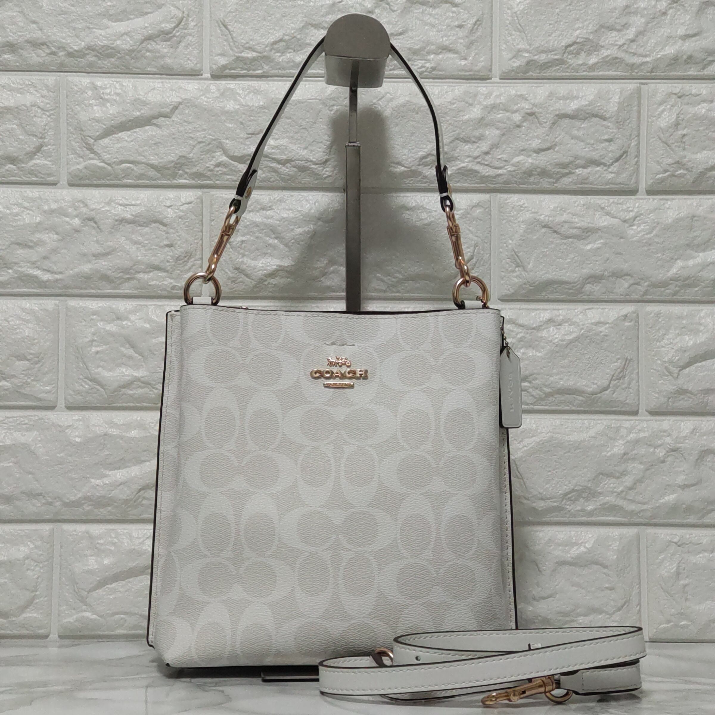 COACH コーチ ショルダーバッグ シグネチャー バケット ホワイト  