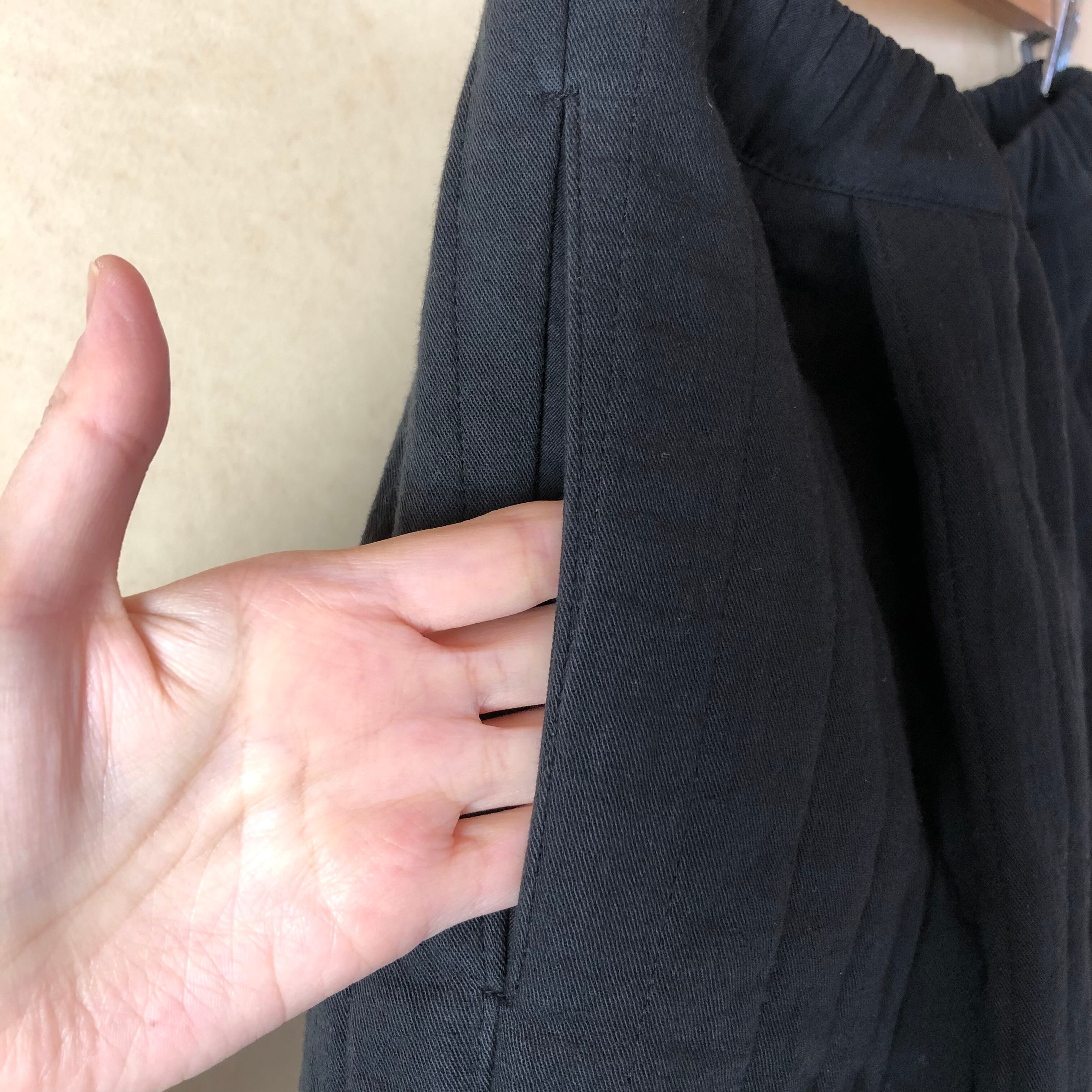 sale! タック入りキルティングパンツ ブラック | yuki kawaguchi web shop