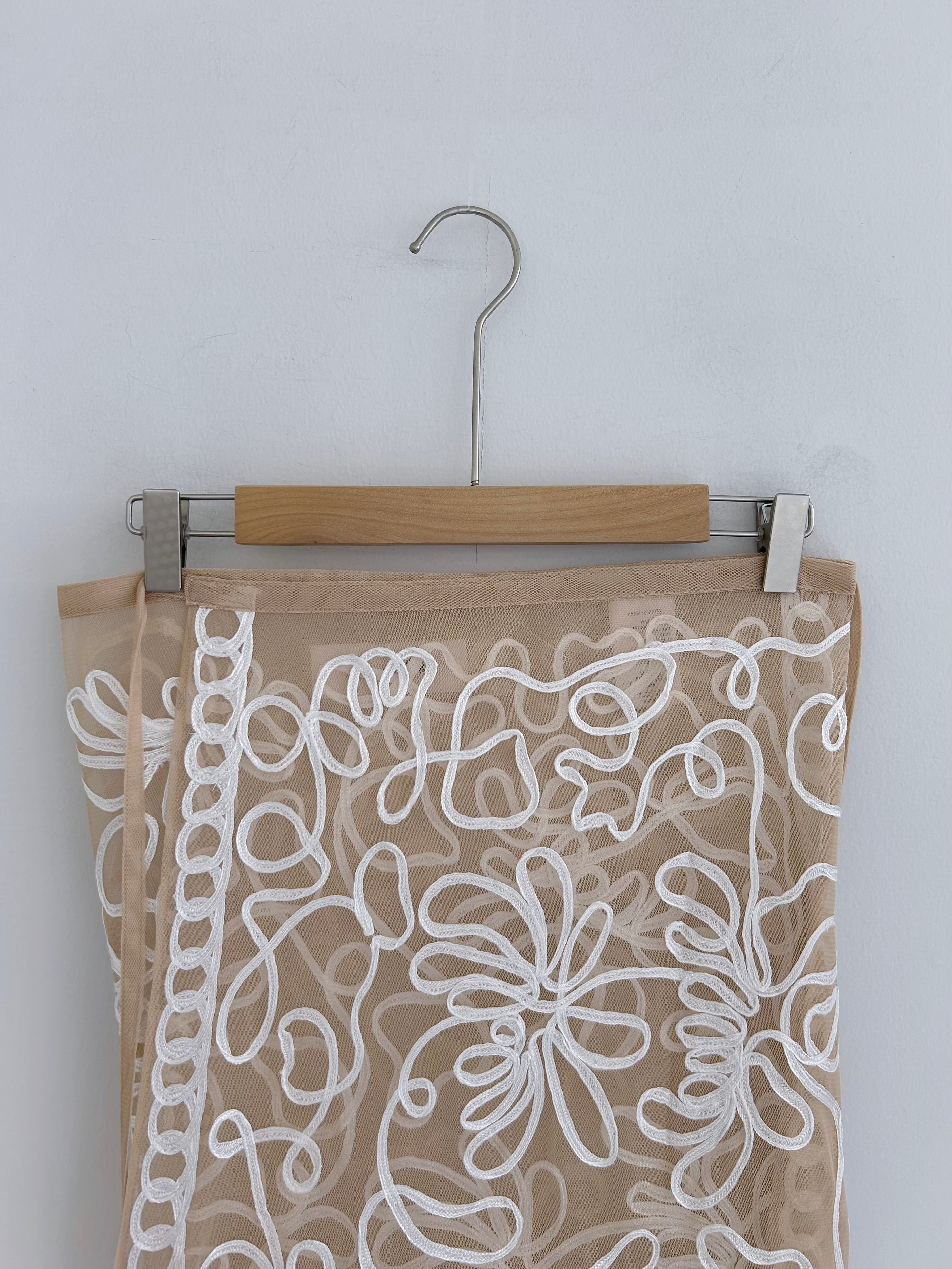 スカート sara mallika EMBROIDERY WRAP SKIRT Sara Mallika Tulle Tape Embroidery Wrap Skirt | KOKO