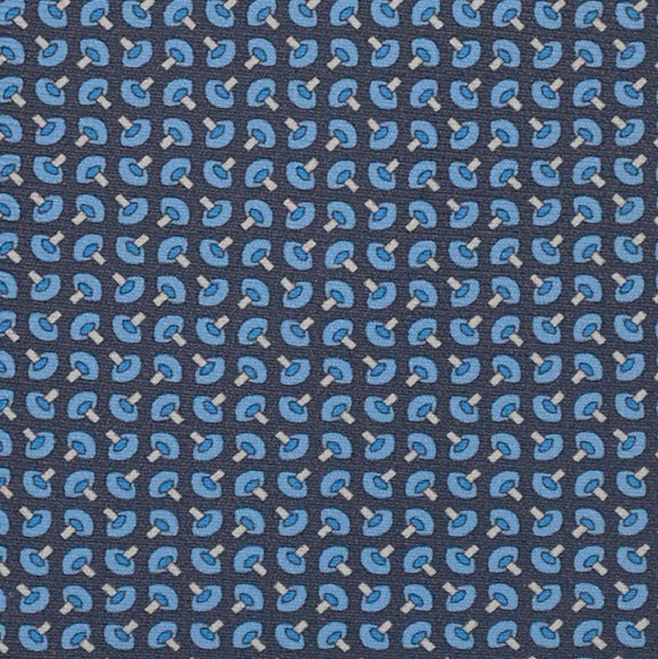 3-FOLD SILK TIE, MICRO GEOMETRIC PATTERN, LIGHT BLUE GREY - 3104