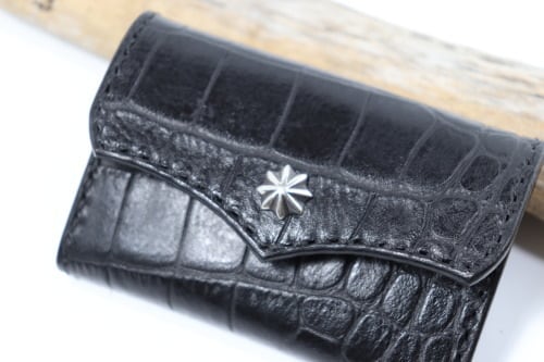 ☆　型押しクロコダイル　トラッカーウォレット　☆　CONDORU　☆ WALLET ハンドメイド・手芸 ☆ 型押しクロコダイル トラッカー