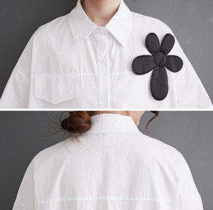 Flower Frill Shirt Dress / フラワー フリル シャツ ワンピース