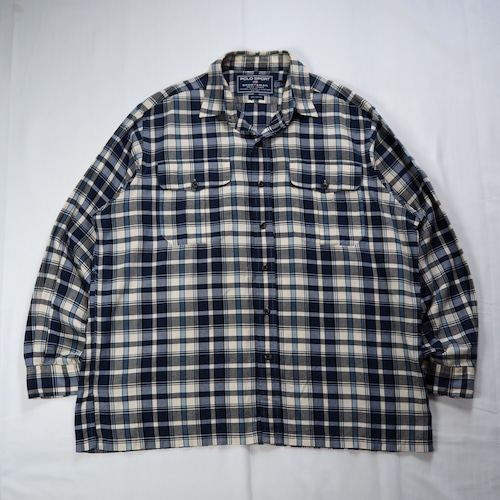 90's POLO Sports シャツ ブルー×ホワイト