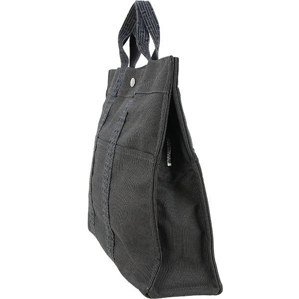 Used HERMES エルメス トートバッグ エールラインMM グレー ナイロン