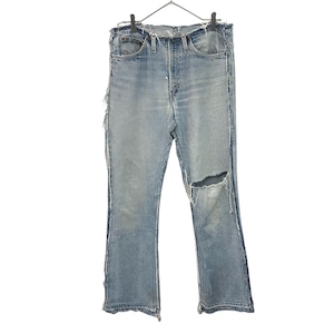 『LEVI'S Rebuilding washed damage zip straight denim pants』USED 古着 リーバイス 再構築 ウォッシュド ダメージ ストレート ジップ デニム パンツ