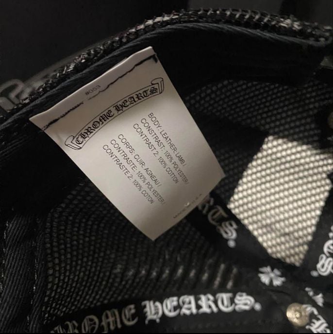 CHROME HEARTS クロムハーツ レザー クロスパッチ キャップ CHROME HEARTS クロムハーツ レザー クロスパッチ キャップ