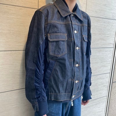 sacai×A.P.C.　サカイ　アーペーセー　21SS BLOUSON EIMI MA-1 ドッキング デニム ジャケット 21-0293S 　 179cm63kg　S【表参道t04】 | ブランド古着Brooch powered by BASE