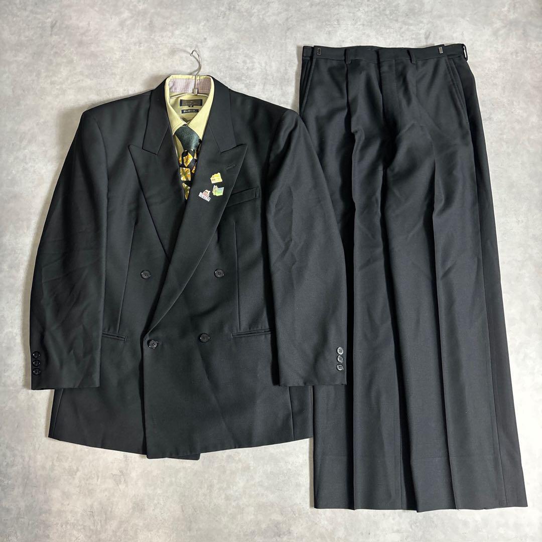 90s ヴィンテージ スーツ ダブル セットアップ ピンズvol.86 最高級