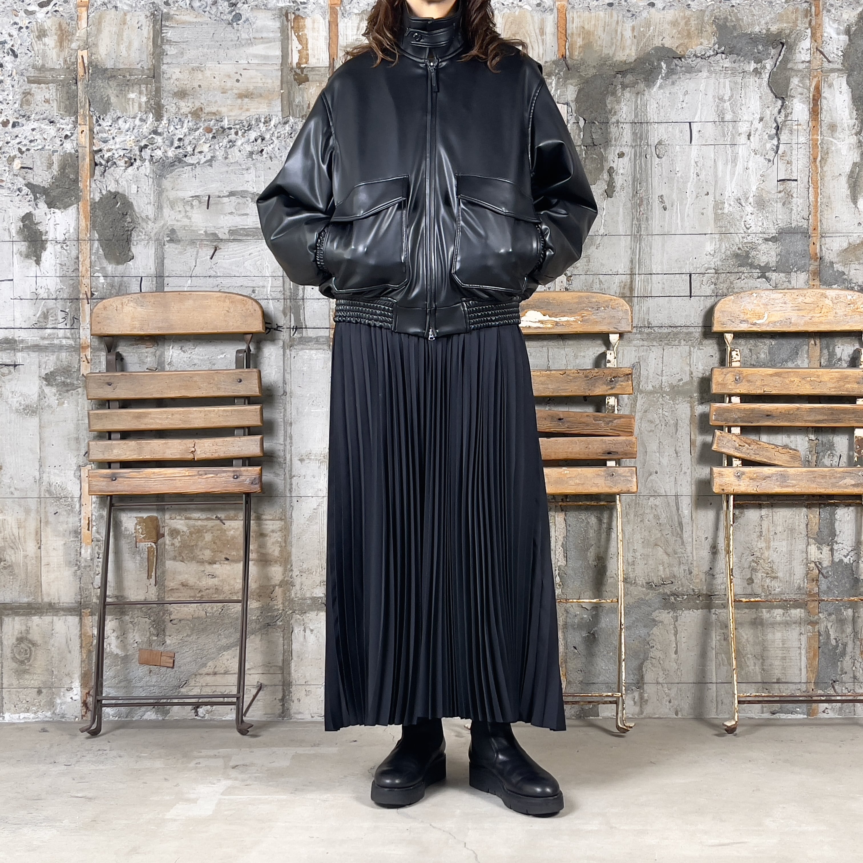 HYKE FAUX LEATHER JACKET (BLACK)