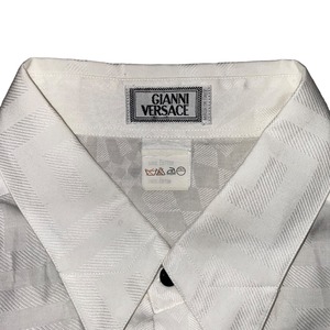 vintage GIANNI VERSACE white woven shirt “Greca” & “Geometric”