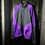 90s adidas ナイロンジャケット パープル×ブラック 切り替えデザイン トレフォイル
