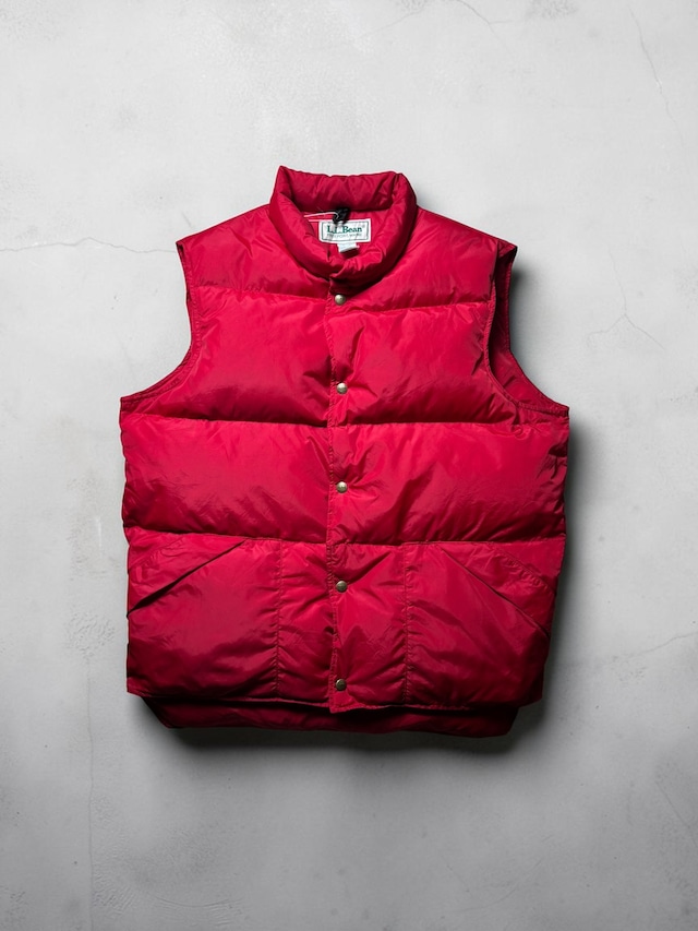 L.L. Bean Freeport Maine Red Nylon Goose Down Snap Front Puffer Vest