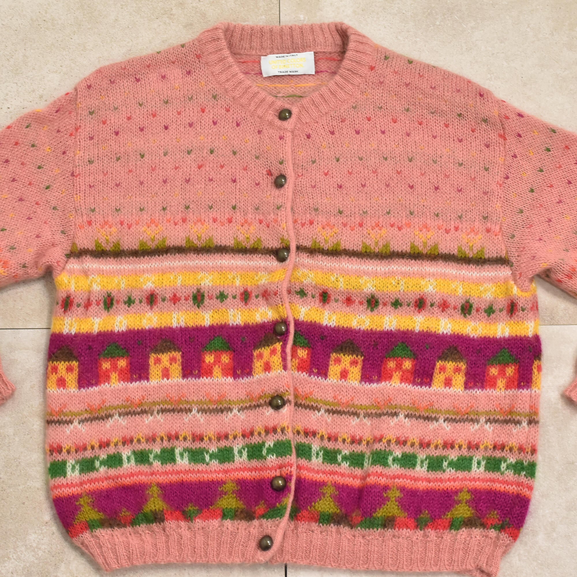 90s Italy U.C.O.BENETTON mohair cardigan | 古着屋 grin days memory