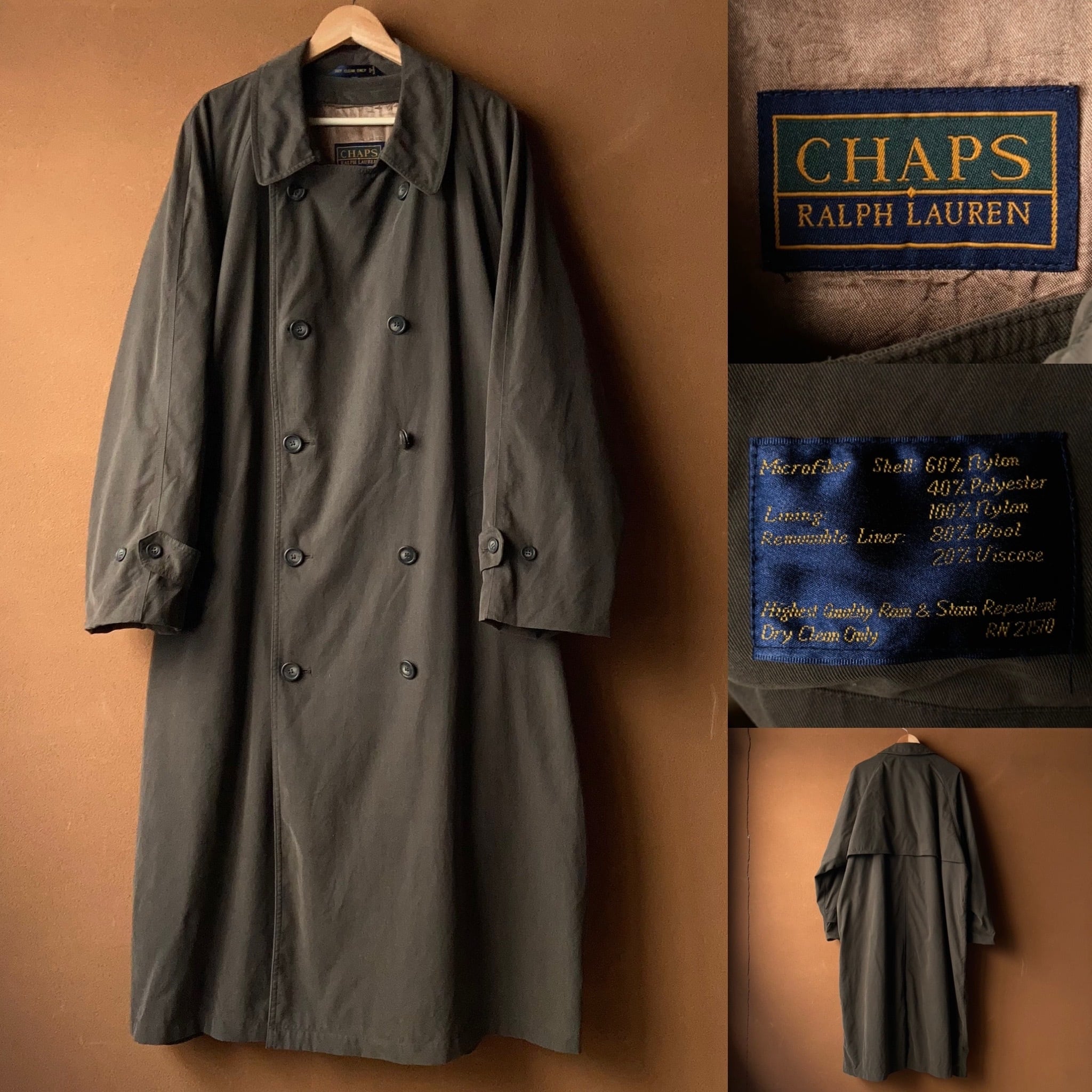 90's CHAPS RALPH LAUREN ステンカラー ロングコート ライナー付き