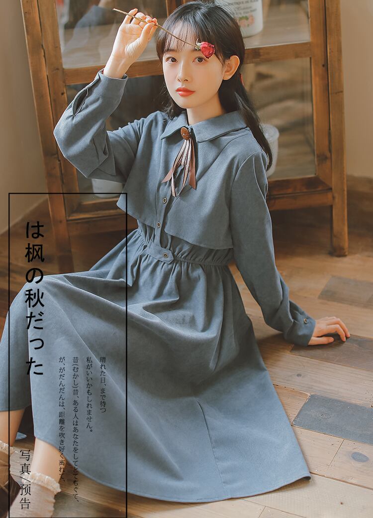 ワンピース レディース 送料無料 3色 シャツワンピース ボウタイ