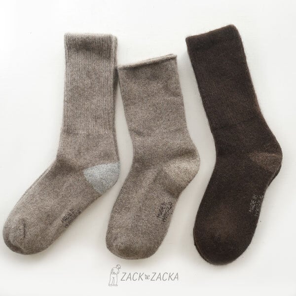 ヤクウール100％ モンゴル 厚手厚底 寒がりさんの相棒 リブあり/なし 2