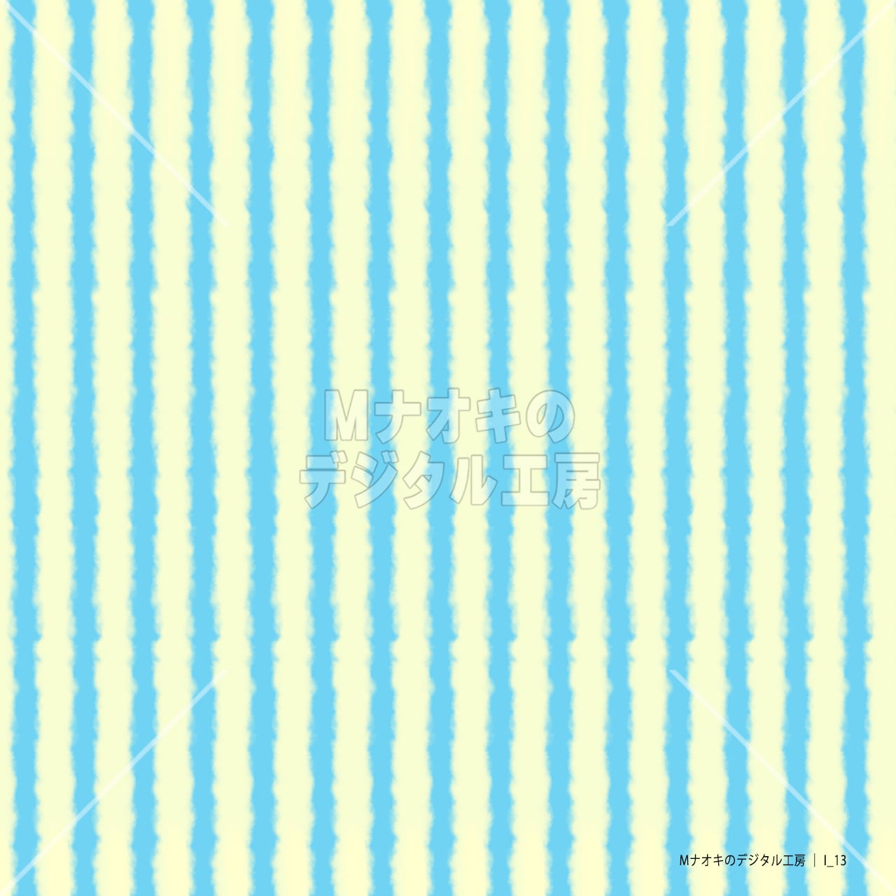 ゆるいストライプテクスチャ2 青とクリーム 【I_13】　loose stripe texture 2 blue and cream