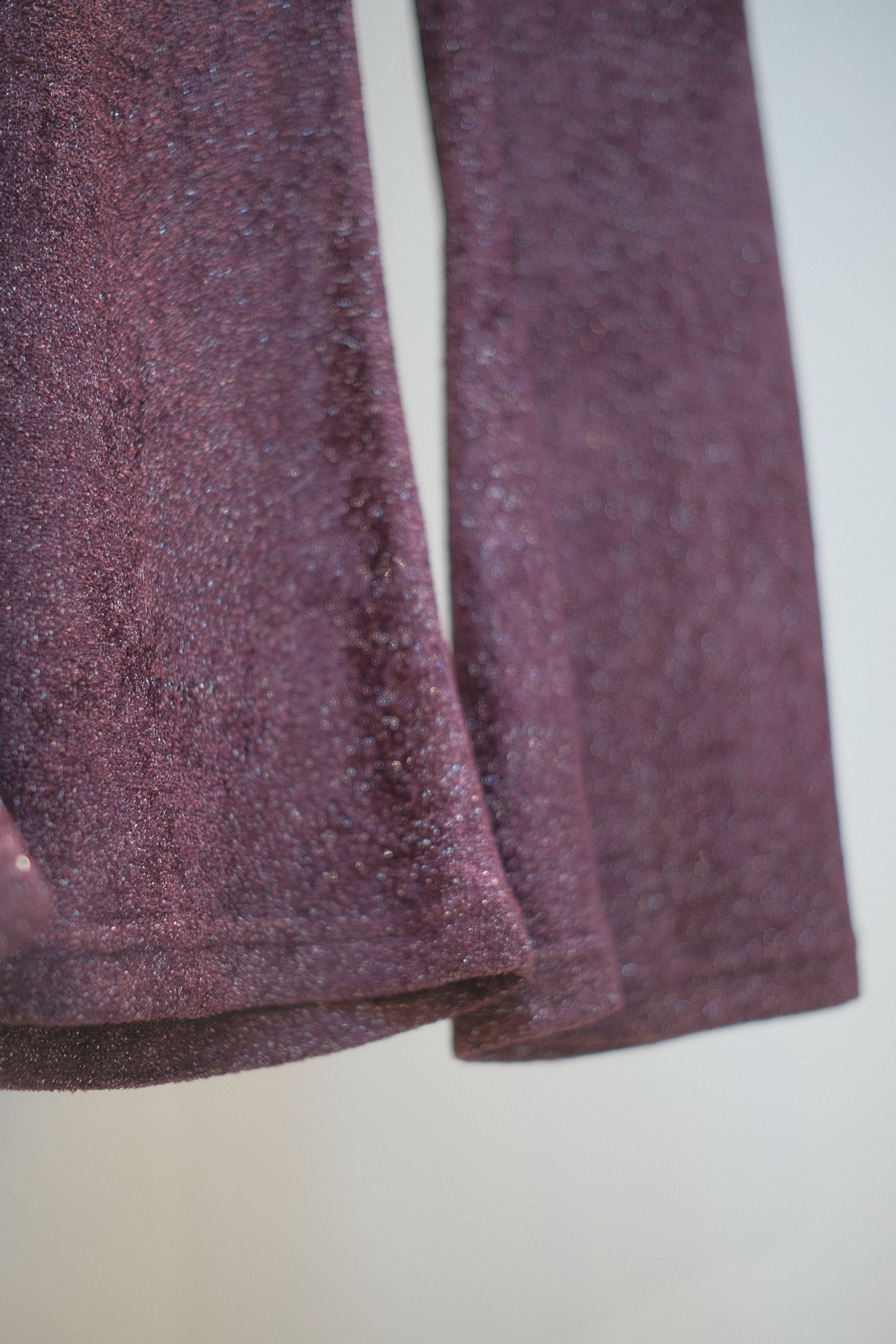 Glitter Velour Stretch Pants / WINE - 3