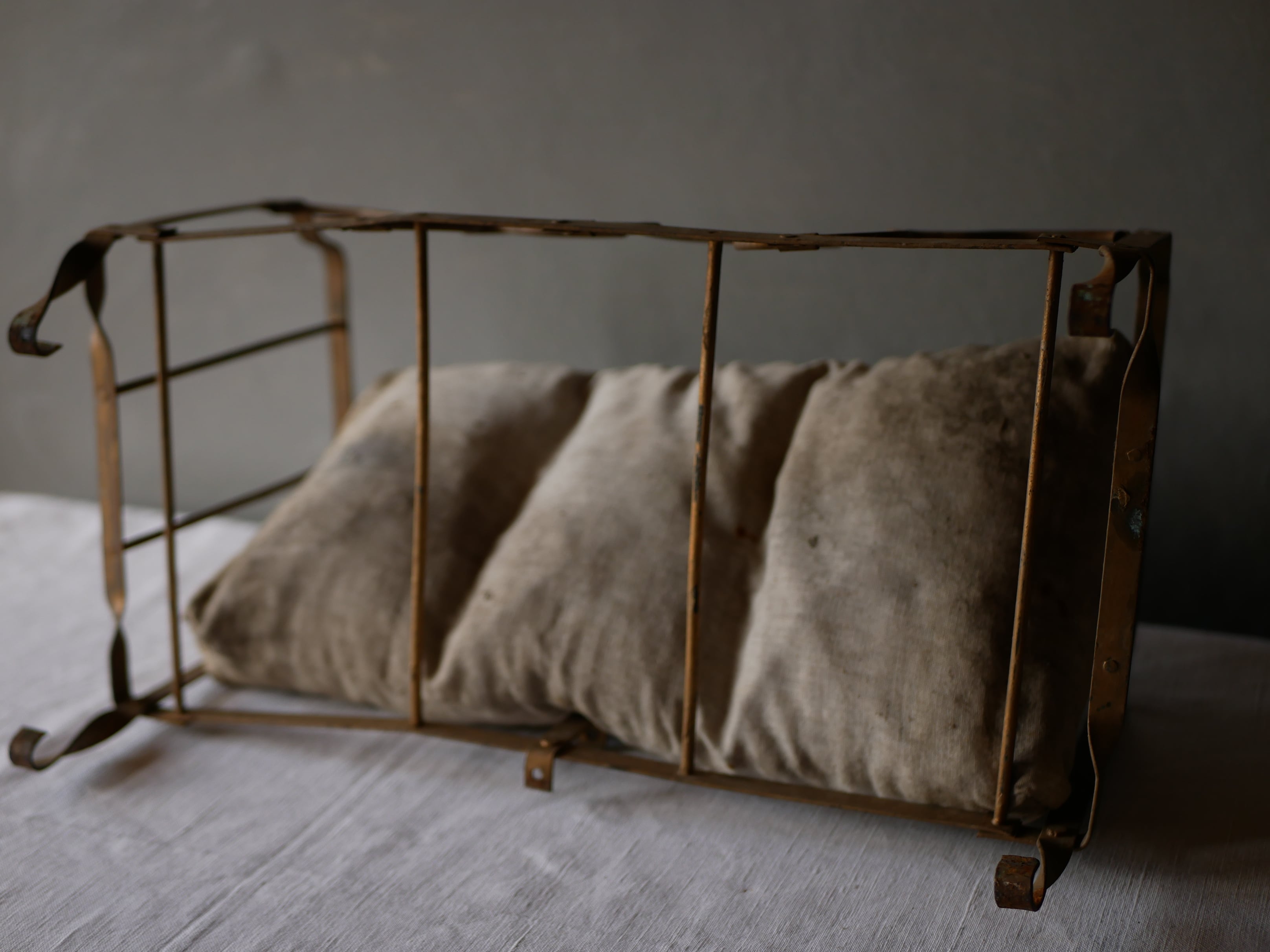 フランスアンティーク ドールベッド アイアン マットレス付き 送料無料