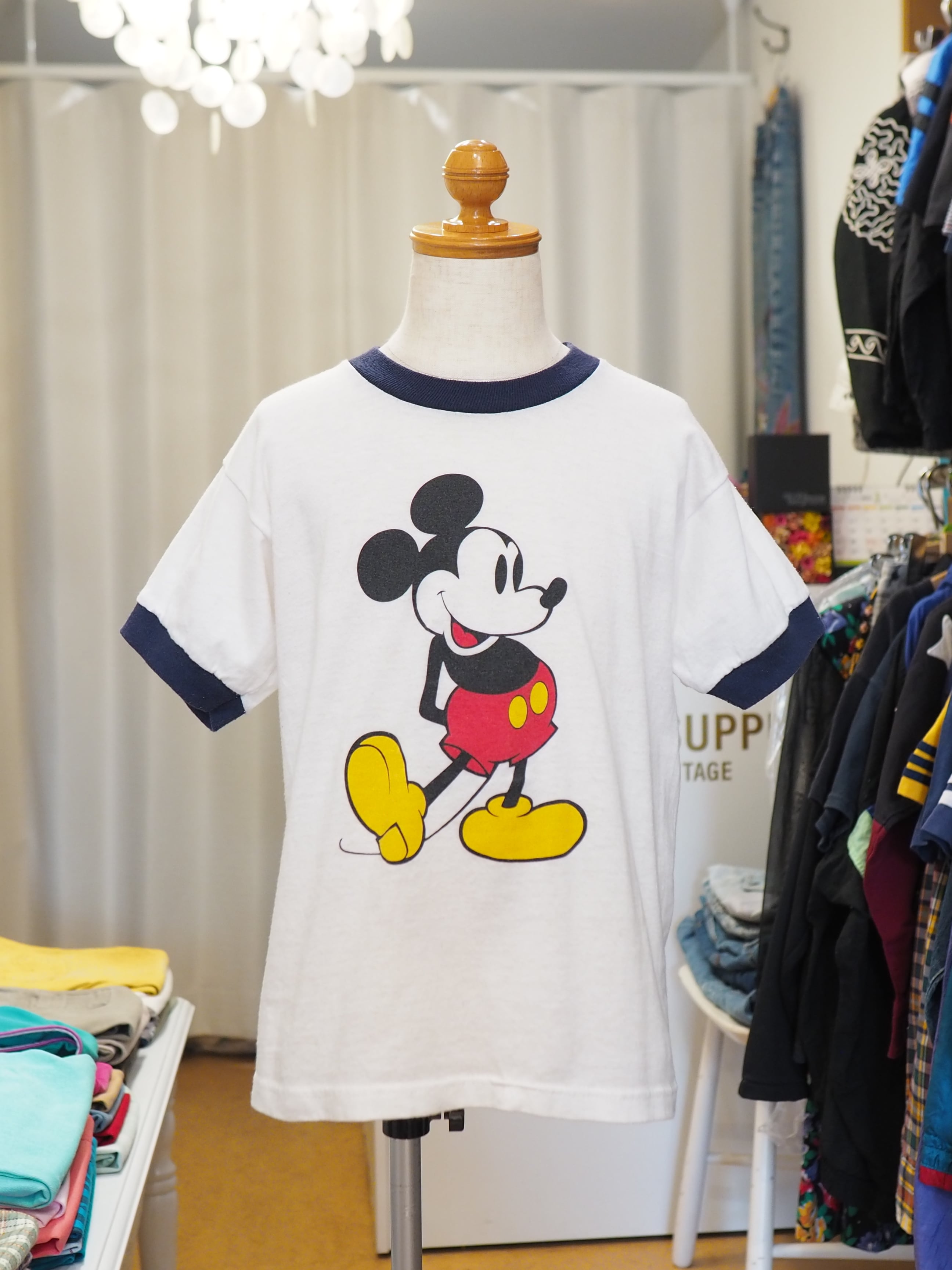 90's ディズニー ミッキー ミニー Tシャツ ネイビー