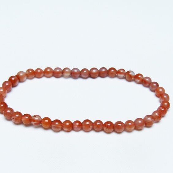 ナンホーンアゲート ブレスレット 5mm 南紅瑪瑙 ブレス 一点物 メール便可 [M便 1/10] 111-42122