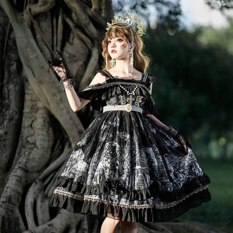 サブカル 服 地雷系 通販 JSK レトロ 上品 ロリィタ ゴスロリ 闇かわいいコンカフェ 姫ワンピ