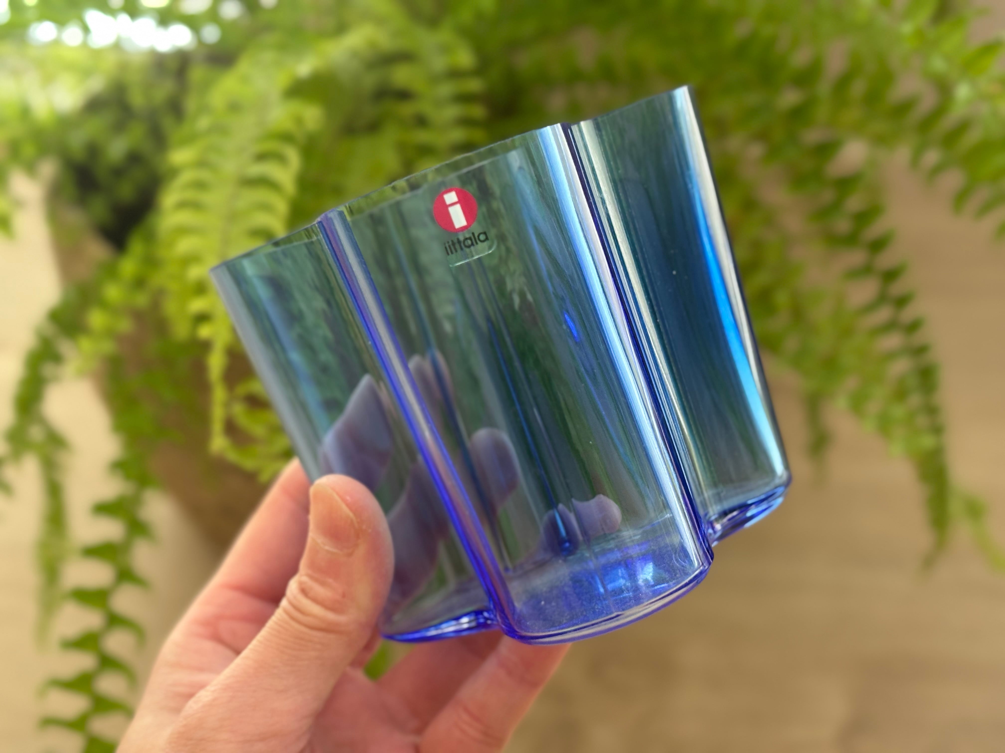 iittala Alver Aalto glass vase light blue 95mm | イッタラ アアルト
