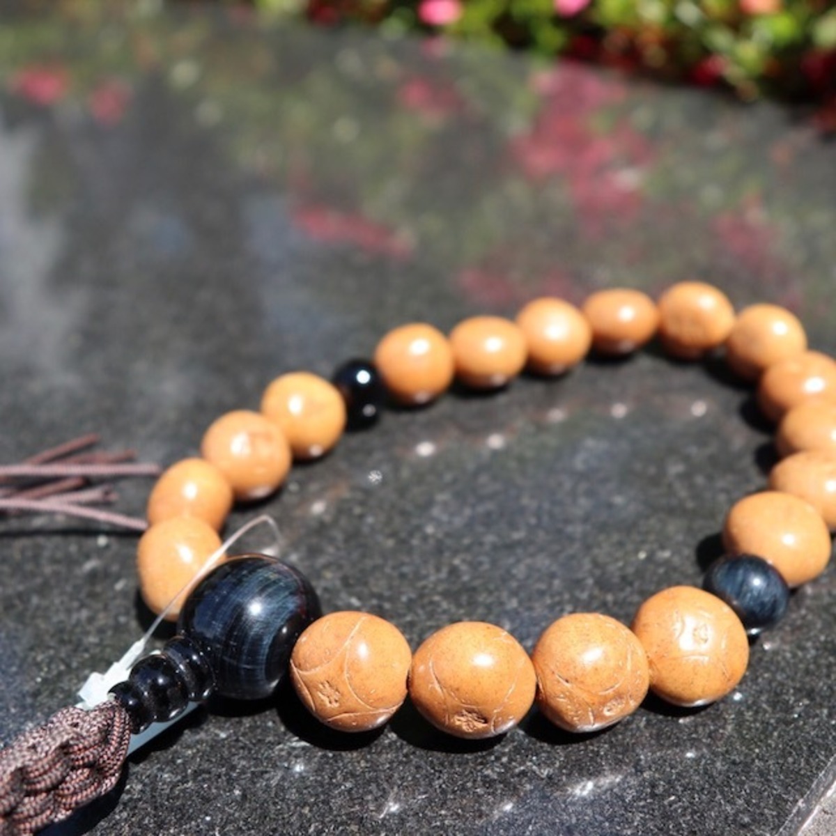 虎目菩提樹 青虎目石仕立て(Tiger linden&Blue Tiger eye stone 