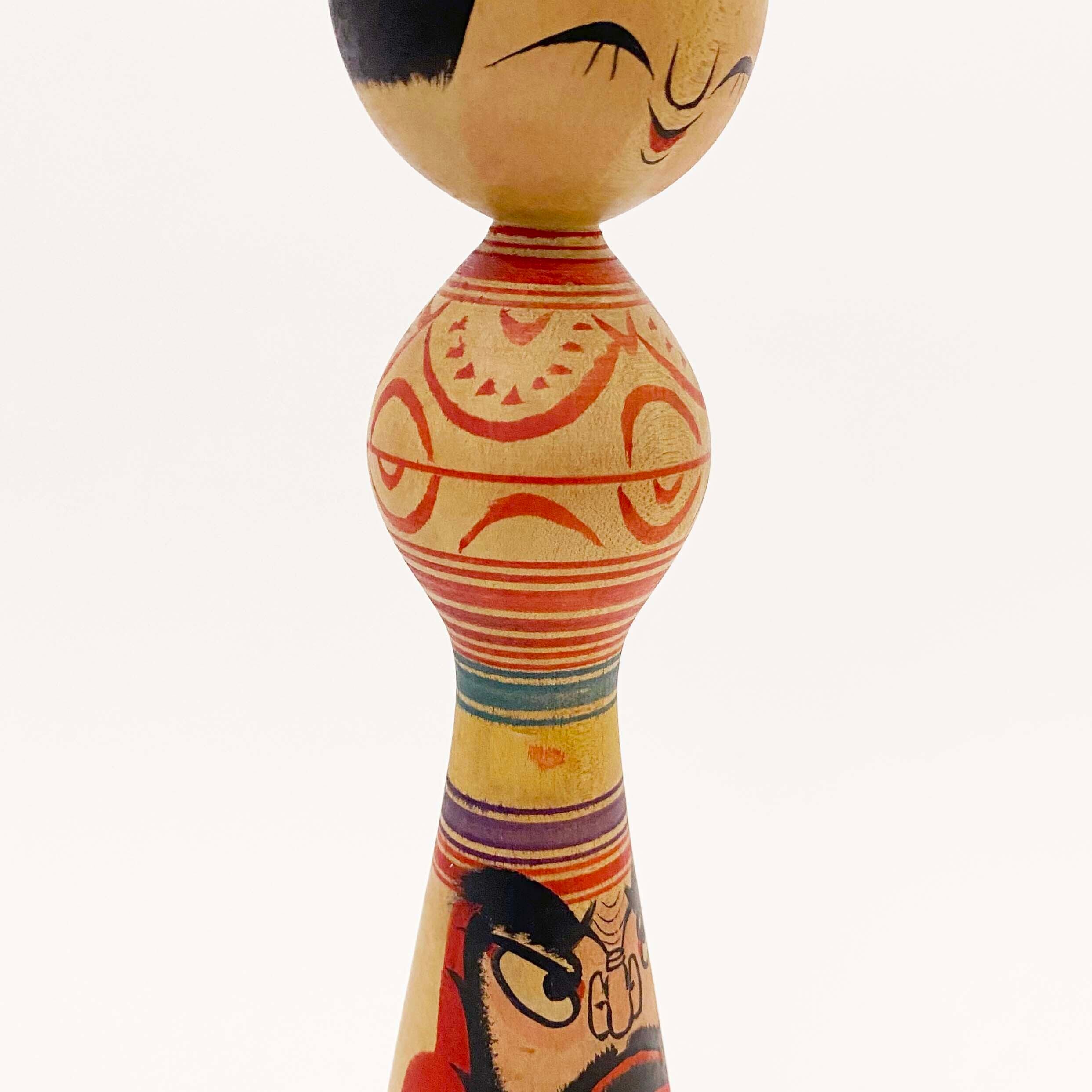 だるま柄こけし(津軽系始祖 / 盛秀太郎工人)25cmA