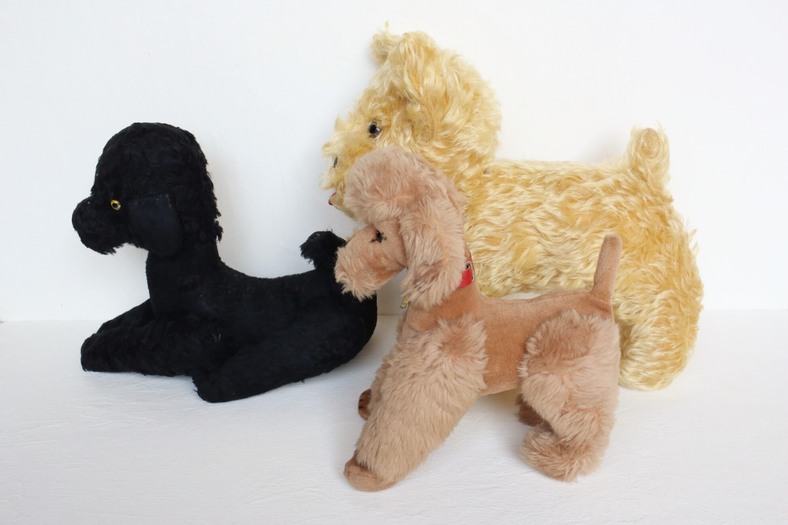 フランス アンティーク ヴィンテージ やわらかいテリアのぬいぐるみ N