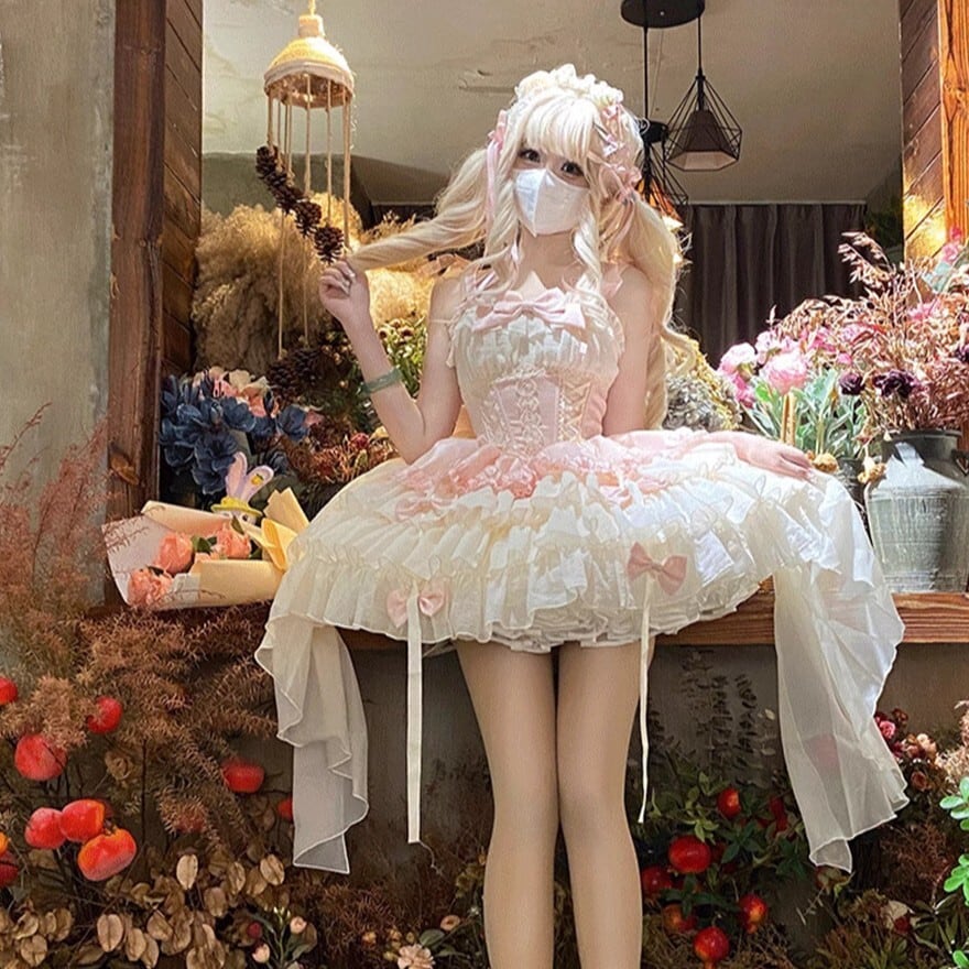 プリンセスロリィタ ゆめかわいいドレス ジャンパースカート お茶会 イベント コンカフェ衣装