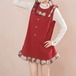 【2点セット】ハートボタントップス+チェックフリルリボンジャンスカ ・78861