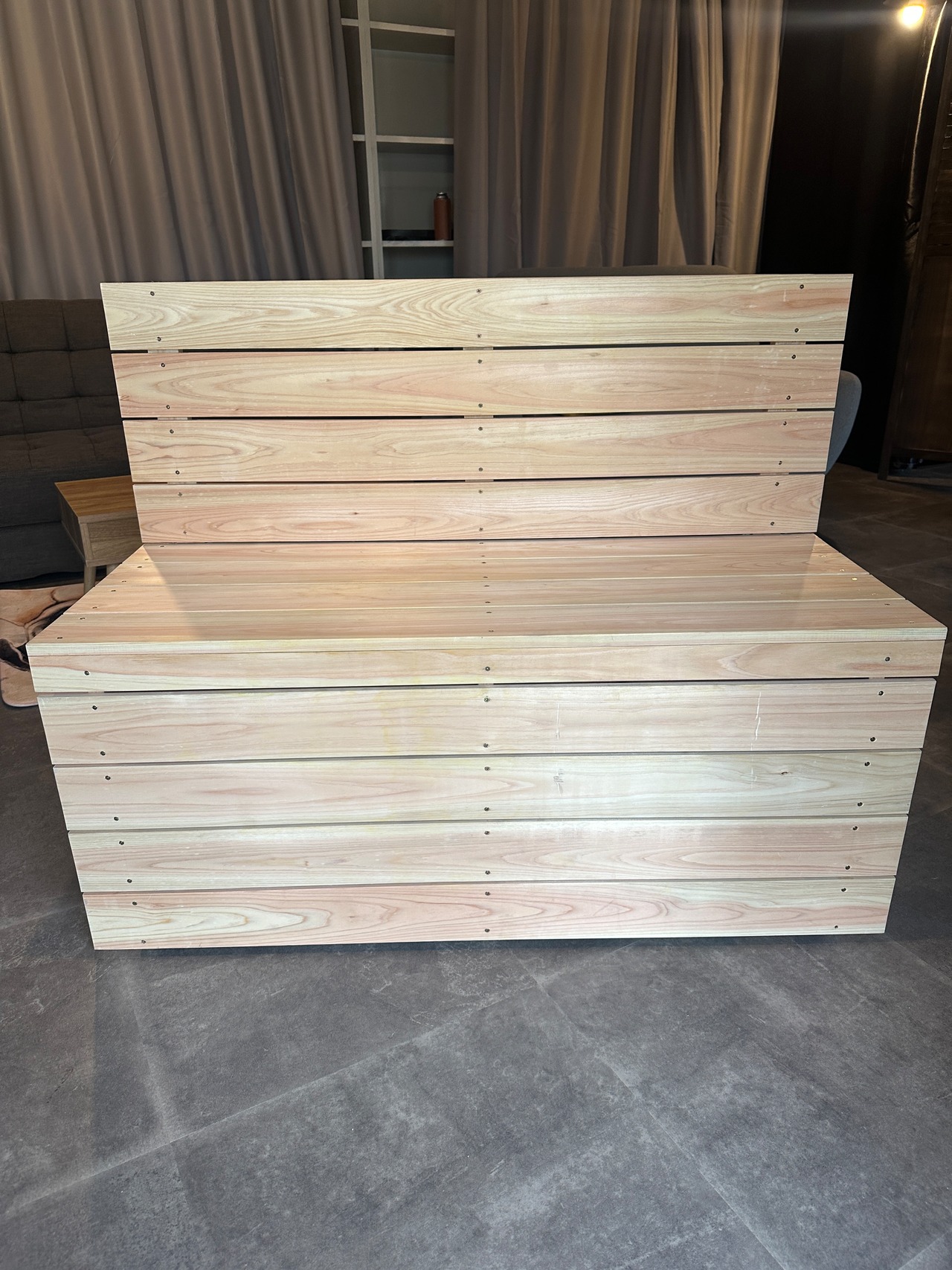 『HINOKI BENCH』【2人用】おうちDEサウナRich専用設計　国産ヒノキ　本格サウナ