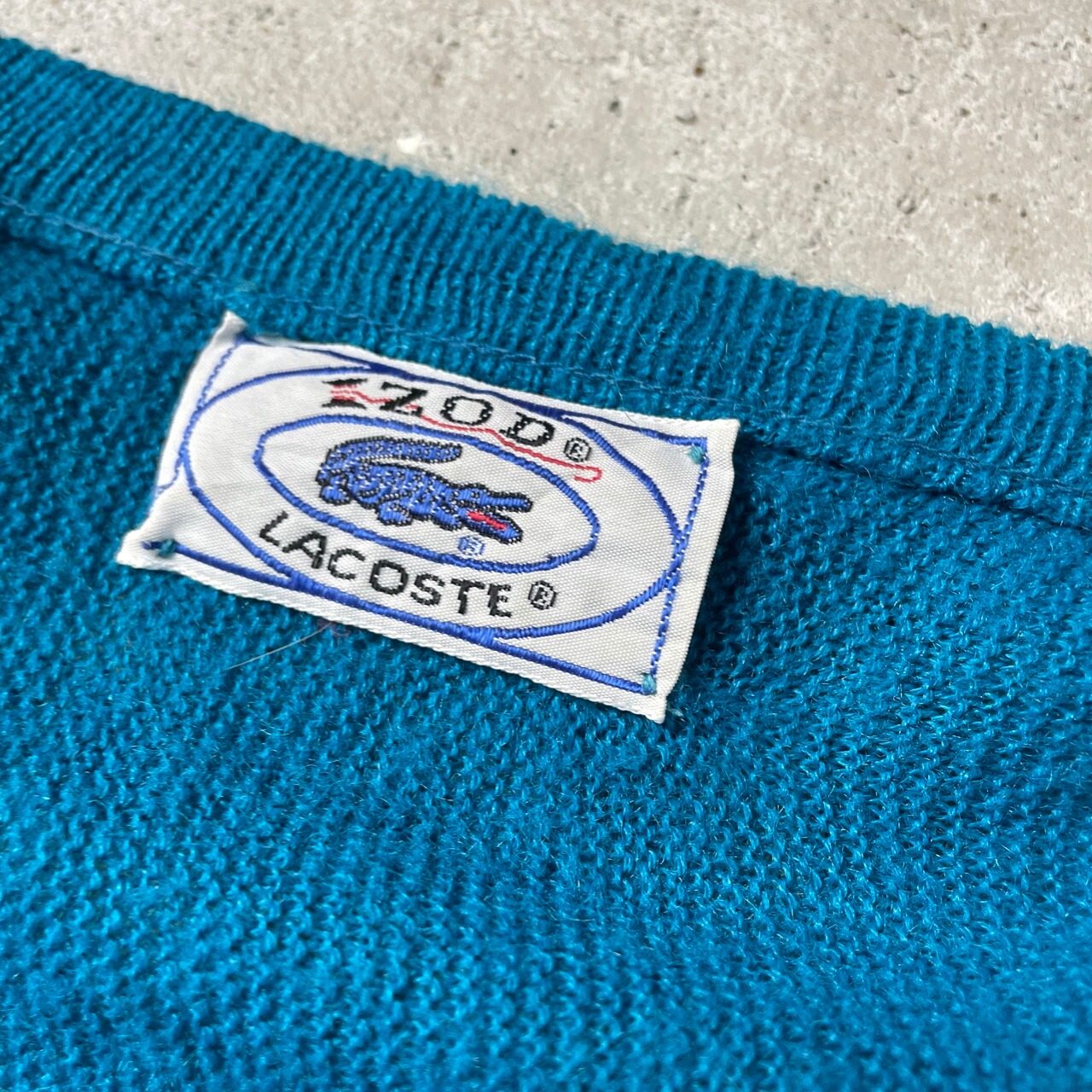 80年代 IZOD LACOSTE アイゾッド ラコステ アクリルニットセーター V 
