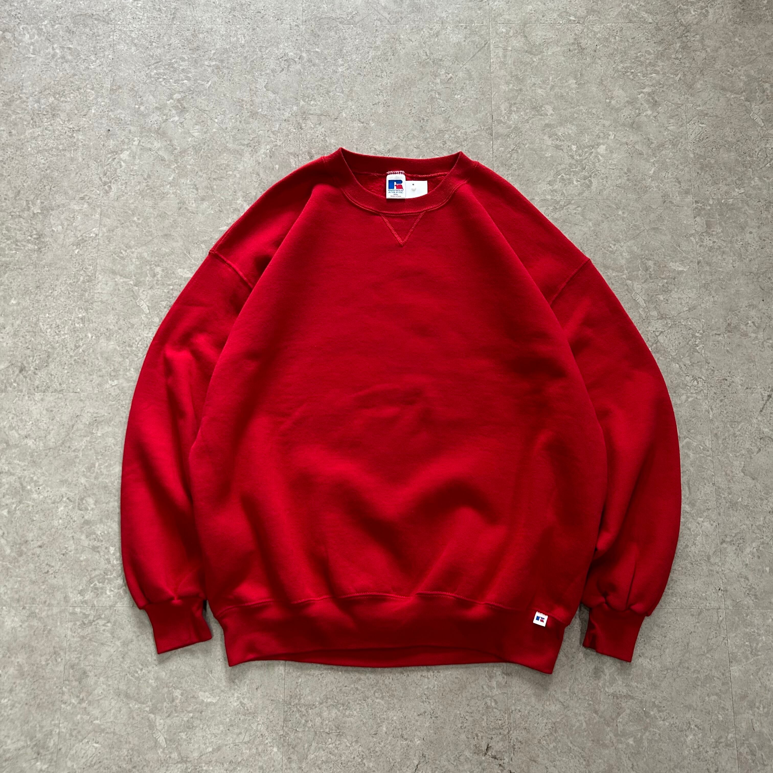 mint condition!! 90s RUSSEL ATHLETIC V gusset sweat "red"【仙台店】